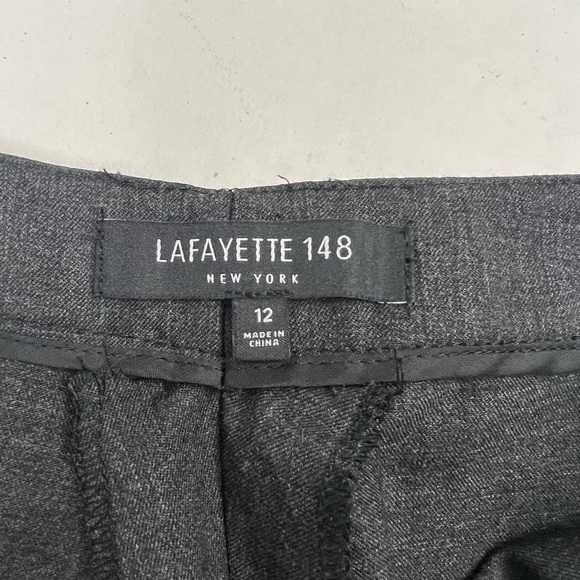 Lafayette 148 Straight Leg Gray Wool Slacks - Picture 4 of 8